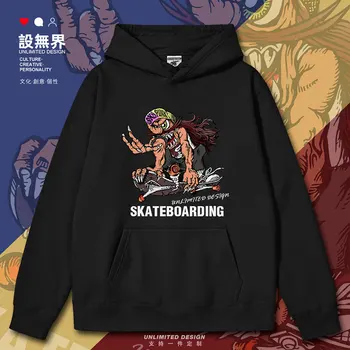 Personalizate Europene și Ilustrație American Monstru Pic Fantomă Skateboard mens hoodies tipărite Strat de haine toamna iarna